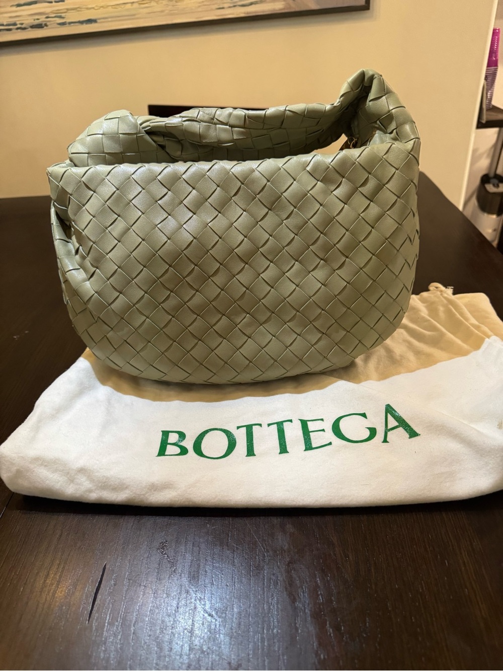 Bottega Veneta Light Green Jodie Small Hobo Bag
